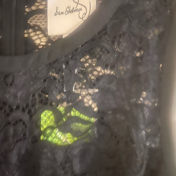 Sam Edelman Size 16 Black Lace Crochet Mini Dress, Crystal Waist design NWT - Picture 10 of 11